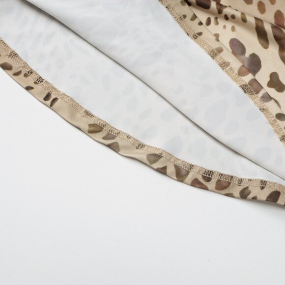 Sexy Leopard Print Halter Dress Asymmetrical Hem Backless Mini Dress - Picture 6 of 6